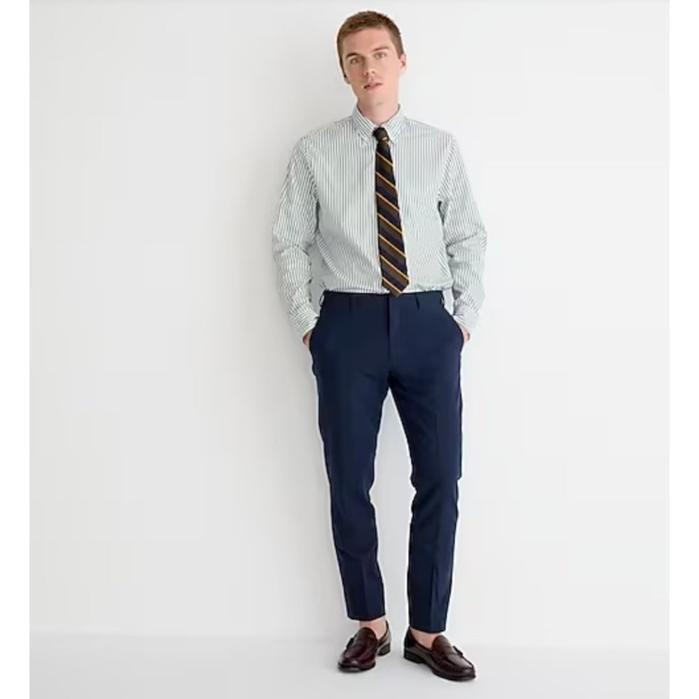 J Crew Adult 28x32 Ludlow Slim Fit Suit Pants In Irish Cotton Linen Men's AU429